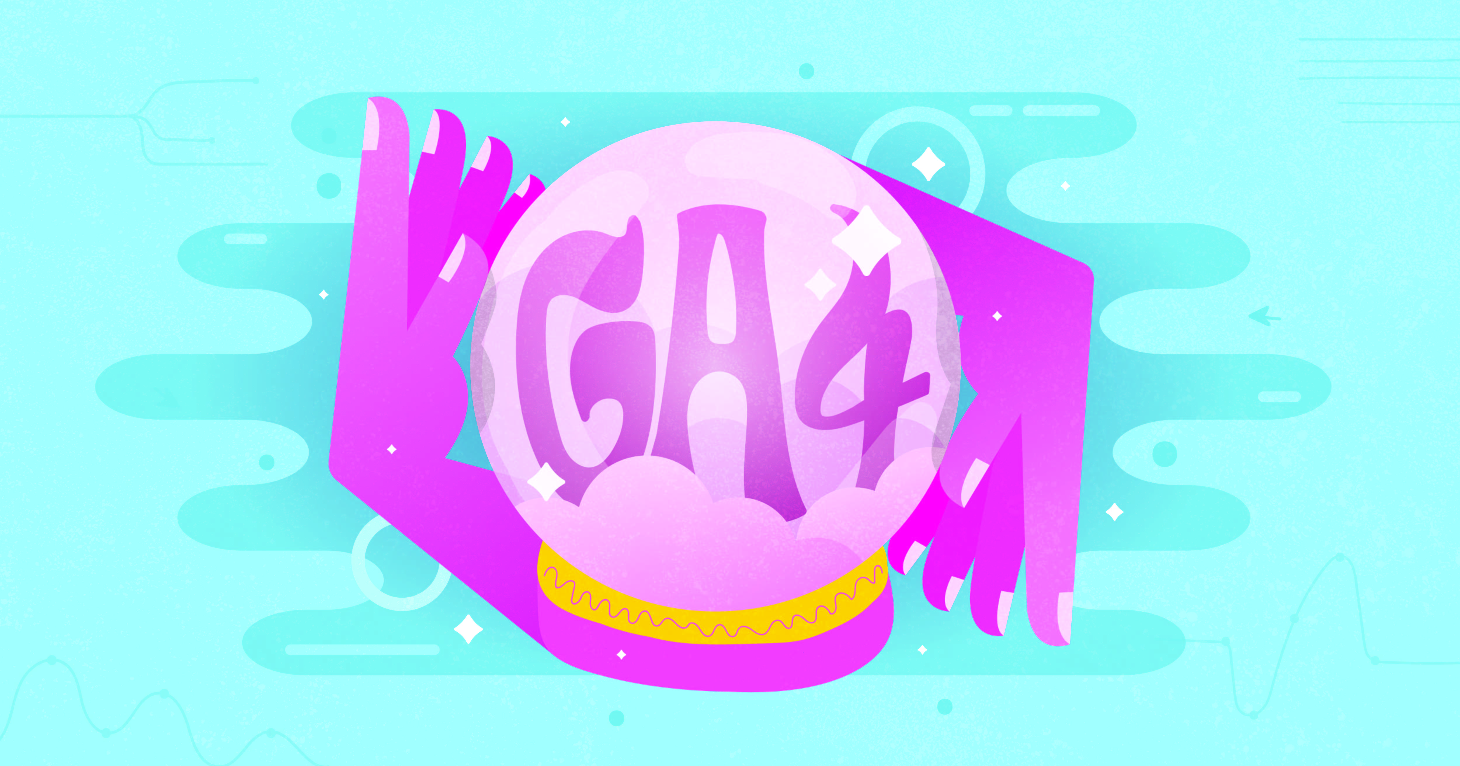 Crystal ball that reads GA4.