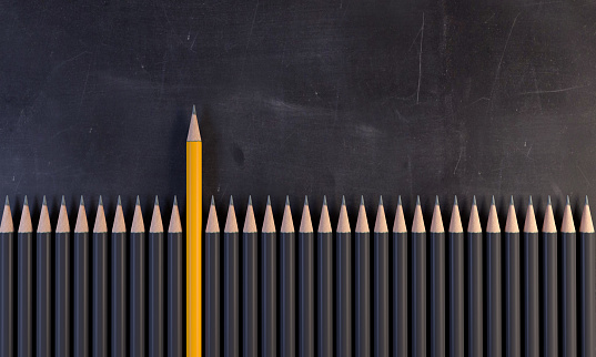 Lined up pencils