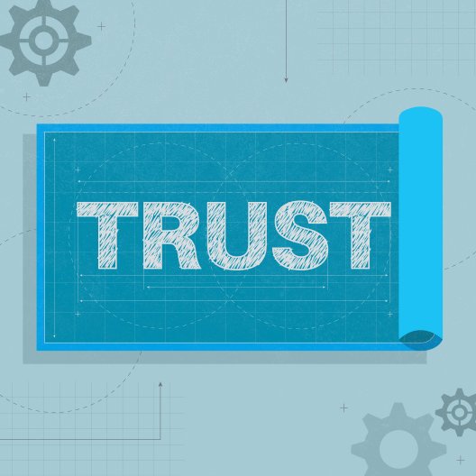 The word trust written on blueprint or drafting paper thumbnail